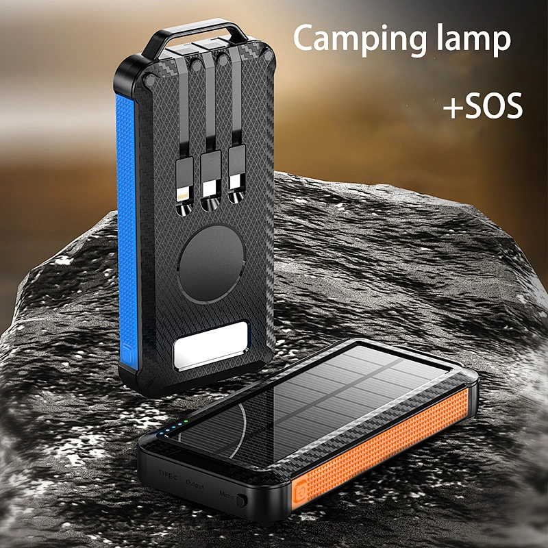 Solar chaiging portable powerbank wireless magnetic ultra thin Apple Android Type C keychain power bank for 10000mah 20000mah