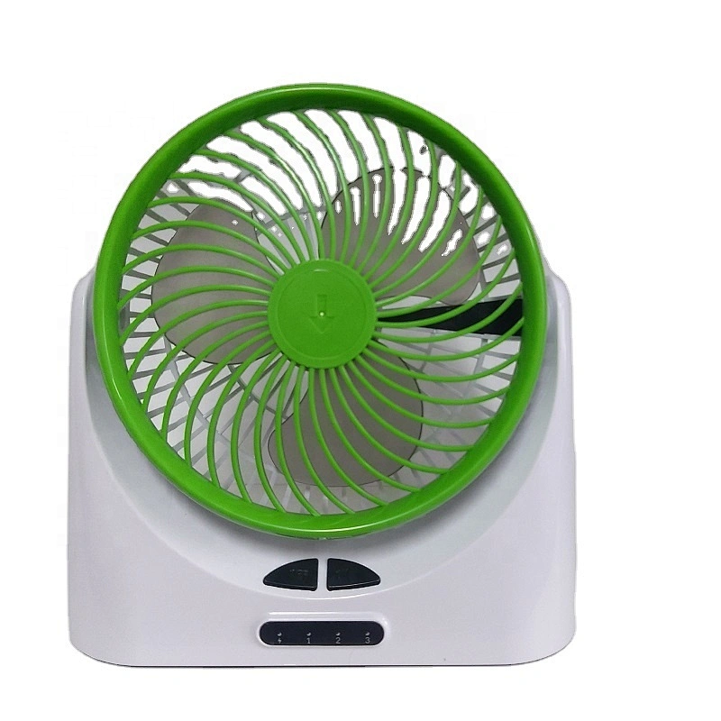 Portable 2400mAh desk stand fan wind angle rotatable 3 speed control Rechargeable led circulation fan