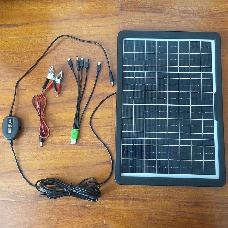 Factory Price 12W 15W Home solar panels Kit with DC cable and clip cable can Charge Mobile Power Bank and any other USB device