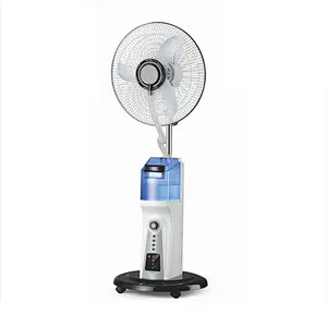 Battery Operated High Speed Rechargeable Pedestal Floor Stand Mist Fan Crown 12V Dc Solar Power Standing Fan with Remote Control
