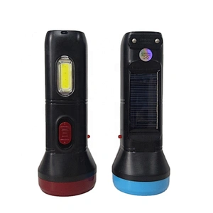 Custom high power mini solar panel rechargeable led torch flashlight small outdoor emergency light