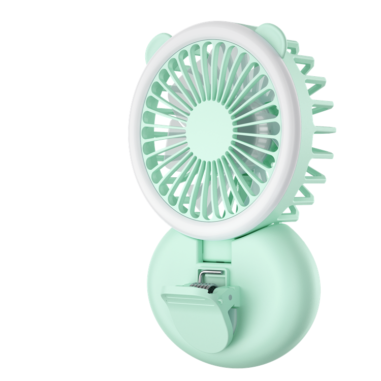 Led Mini Usb Small Ventilateur Rechargeable Hand Held Ventilado Portable Standing Electric Battery Clip Phone Fan With Light