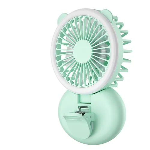 Led Mini Usb Small Ventilateur Rechargeable Hand Held Ventilado Portable Standing Electric Battery Clip Phone Fan With Light