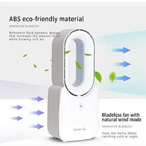 Wholesale Portable Rechargeable Summer Mini  Cooler usb Desktop Table Bladeless Fan with LED Light