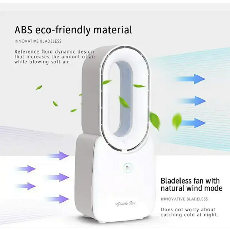 Wholesale Portable Rechargeable Summer Mini  Cooler usb Desktop Table Bladeless Fan with LED Light