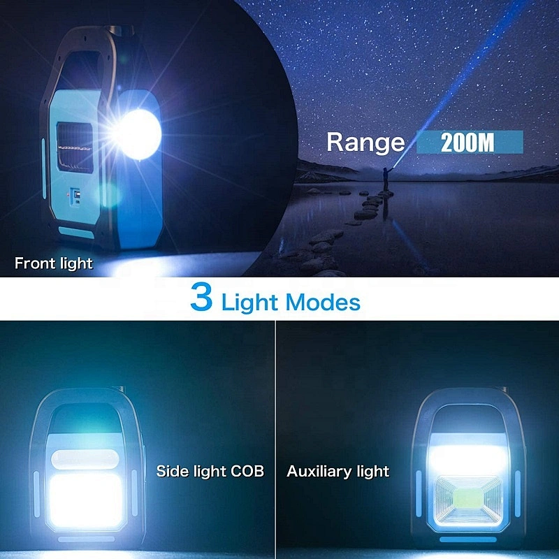 solares 3 en 1 LED COB recargable por USB brillantes carga para dispositivos linterna de emergencia impermeable LED