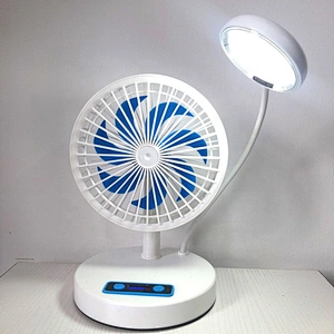 2022 1200mAh lithium battery usb charging 7 inch small adjustable pc standing table fan with desk led light