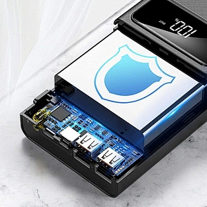 OEM logo USB Ports Portable Charger Led Lights 3 Input 4 Powerful Output Charger Large Capacity power bank 50000 mAh