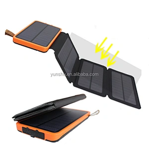 Portable cute folding charger travel powerbank led solar cell pack super capacitor mobile phone power bank with sos light