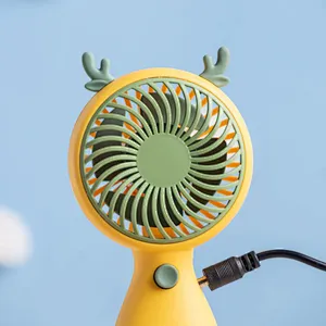 Hot Selling Custom Handheld Small Table Fan Cute Animals 4 Colors USB Rechargeable Pocket Size Personal USB Mini Portable USB Fa
