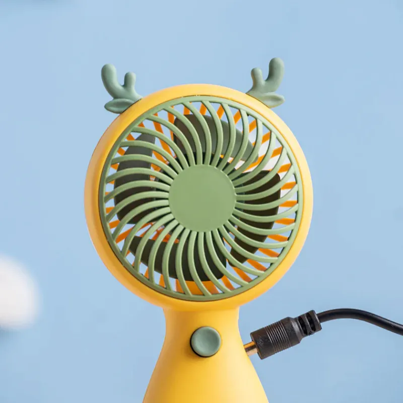 Hot Selling Custom Handheld Small Table Fan Cute Animals 4 Colors USB Rechargeable Pocket Size Personal USB Mini Portable USB Fa
