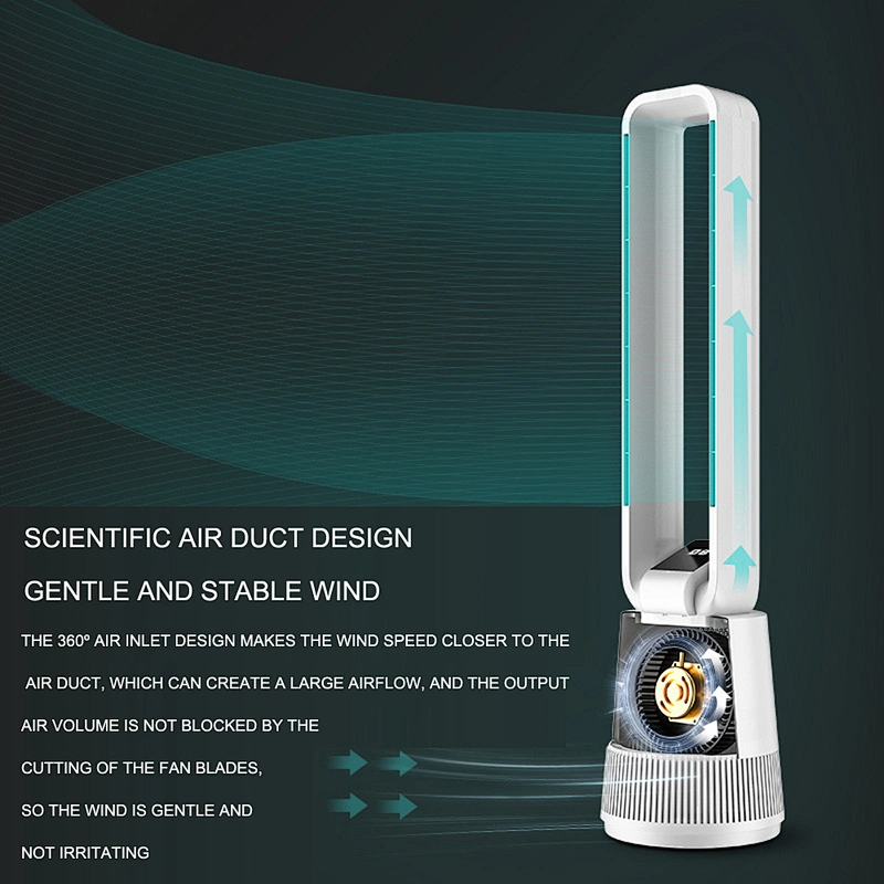 Factory price household bladeless tower fan 3 speed 9speed air cooled natural wind tower bladeless fan