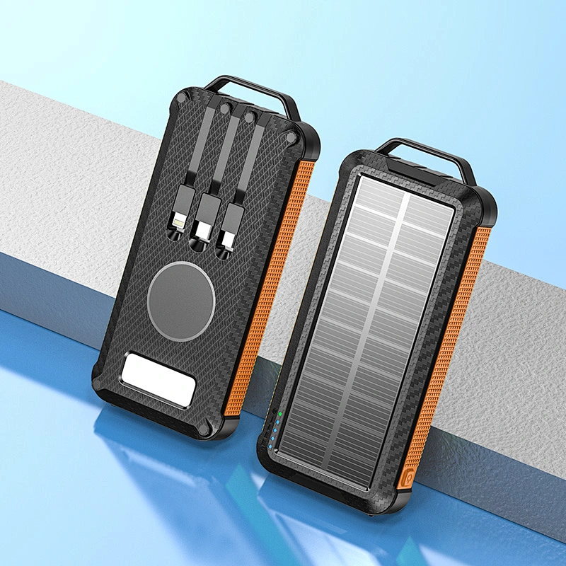 2022 smart fast usb charging solar keychain mini slim Large battery capacity 10000 20000 mAh power bank for mobile