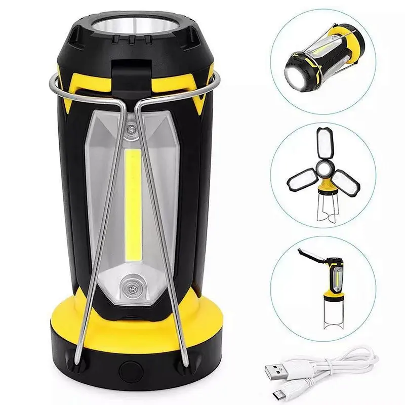 Super Bright COB Working Lamp Portable LED Collapsible Battery Operated Camping Lantern