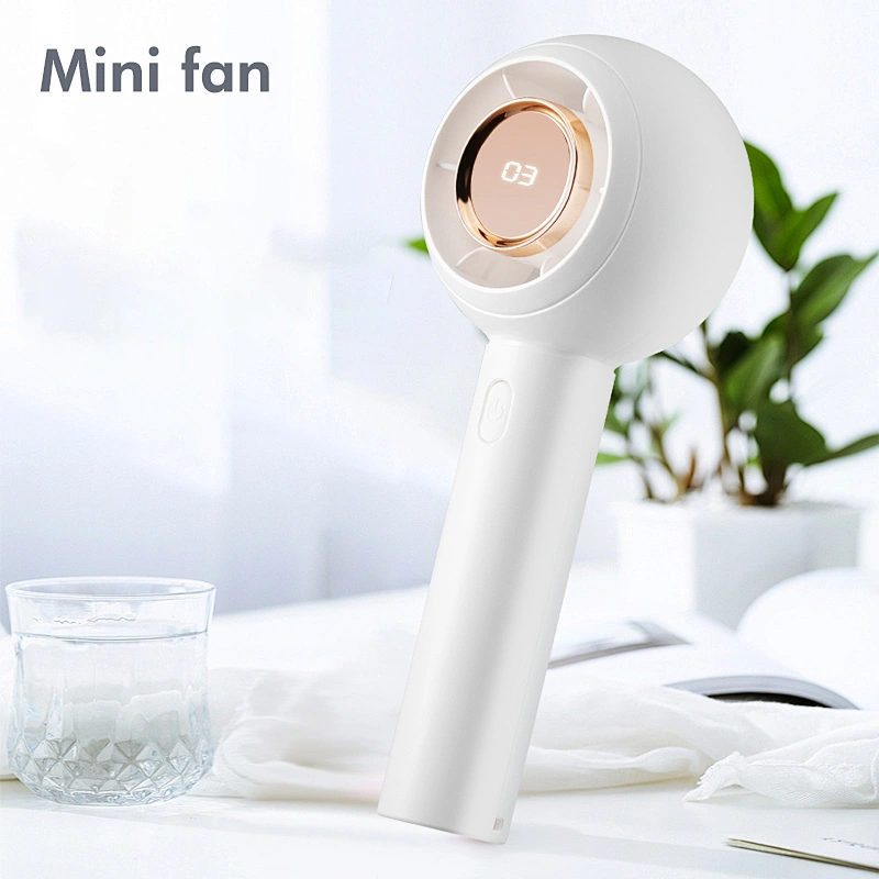 1500mAh USB Battery Operated Small Rechargeable Personal Pocket Mini Portable Handheld Turbo Fan with 3 Speeds and Displays