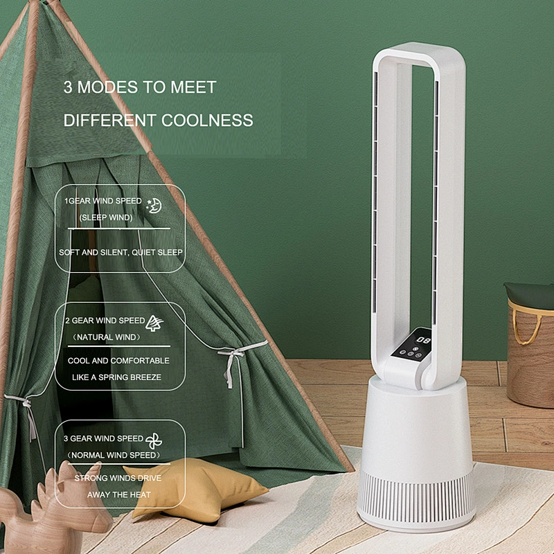 High Quality Hot sale portable bladeless tower fan 3 speed swing round base pedestal electric fan tower motor tower fan