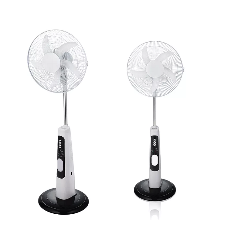 16 Inch 12V DC Solar Fan Solar Powered AC DC Rechargeable Fan Price Cheap Stand Solar Fan with Panel and LED Light