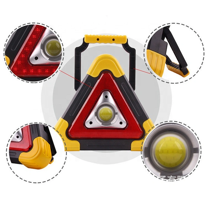 10W Red LED Triangle Warning Stop Sign Multifunction Car Breakdown Solar Emergency Triangle Safety Signal Light