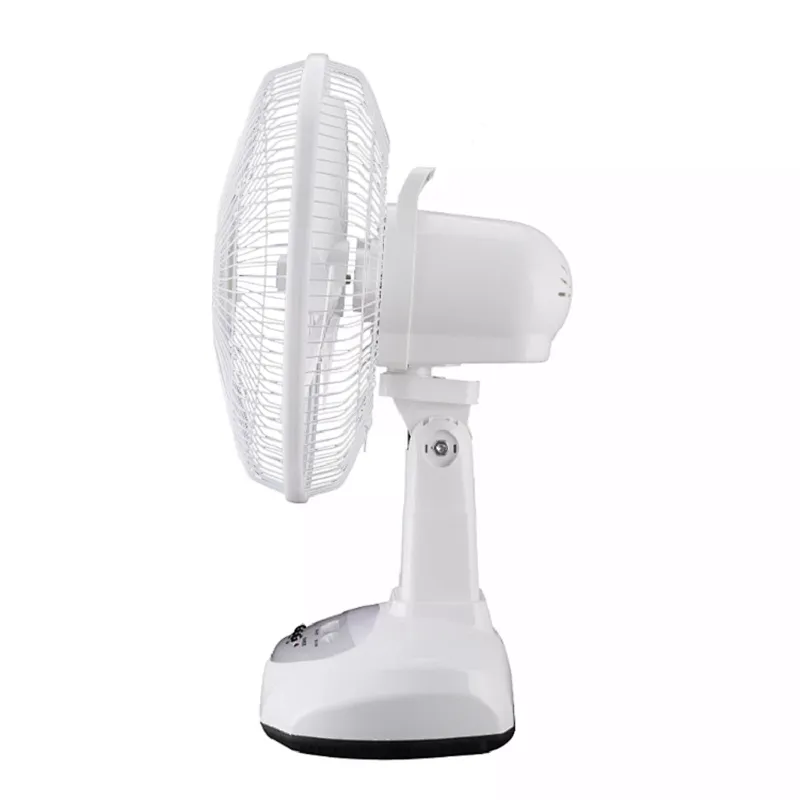 Top quality design 14inch portable high speed electric 12v dc rechargeable table fan with solar panel and led bulb