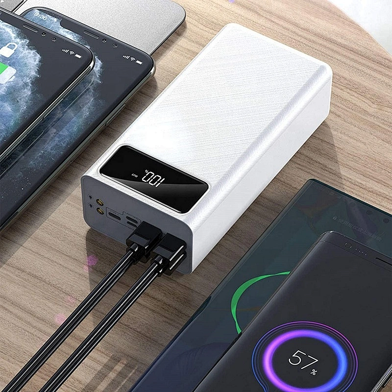 Portable External Battery 3 Inputs and 4 USB Outputs 50000 mAh High Capacity Mobile Power Bank with LED Digital Display
