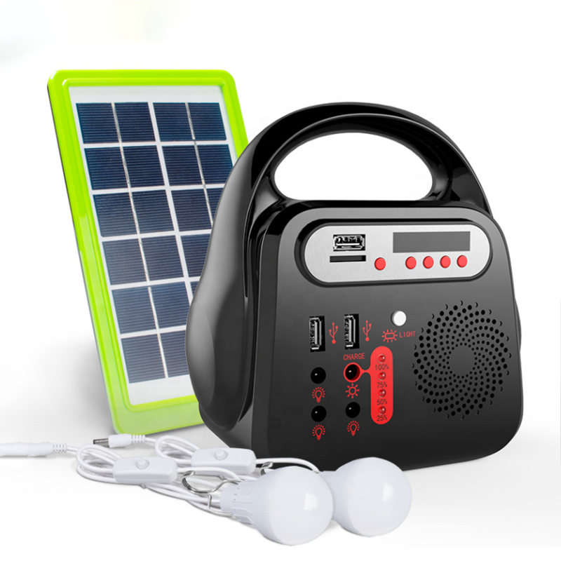 Multi-function alternative energy generators home solar powered system with power bank radio mobile charge emergency lighting