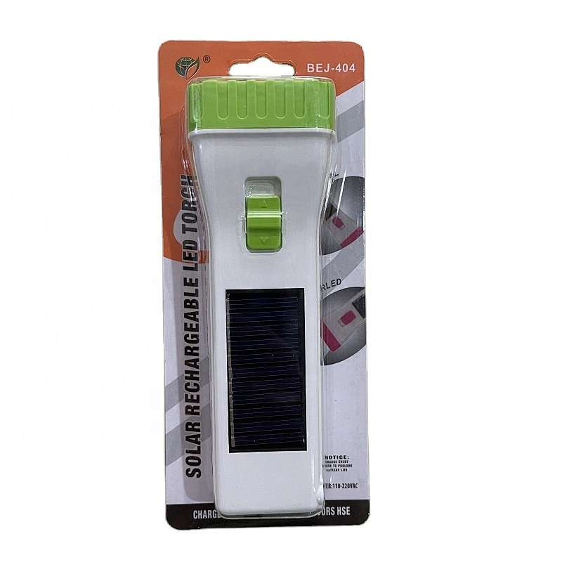 BEJ-404 Cheap Outdoor Portable Pocket Solar Rechargeable Emergency Plastic1W LED Flashlight