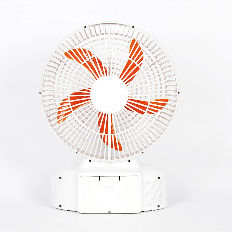 solar rechargeable emergency fan AC DC 12 Inch 5 blades Table Recharaeable Power solar panel Energy  Fan with LED Light