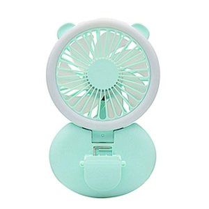Mini Fill Light Fans Portable Hanging Neck Fan Silent USB Charging Air Cooling LED Light Clip-on Fan For Make Up