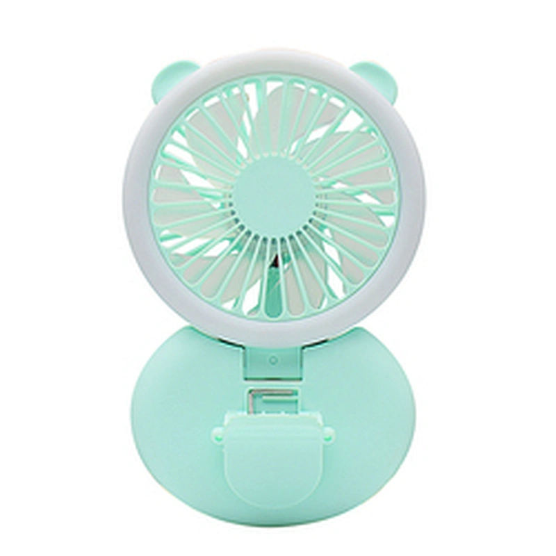 Mini Fill Light Fans Portable Hanging Neck Fan Silent USB Charging Air Cooling LED Light Clip-on Fan For Make Up