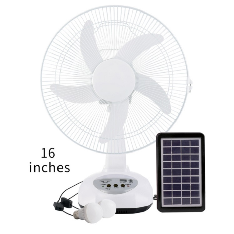 Energy Saving 16 inches electric 6V 12V USB Mobile Charge Powerful 9 SpeedsAC/DC Operated 5 Keys Solar Oscillating Fans Kit