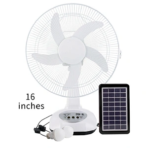 Energy Saving 16 inches electric 6V 12V USB Mobile Charge Powerful 9 SpeedsAC/DC Operated 5 Keys Solar Oscillating Fans Kit