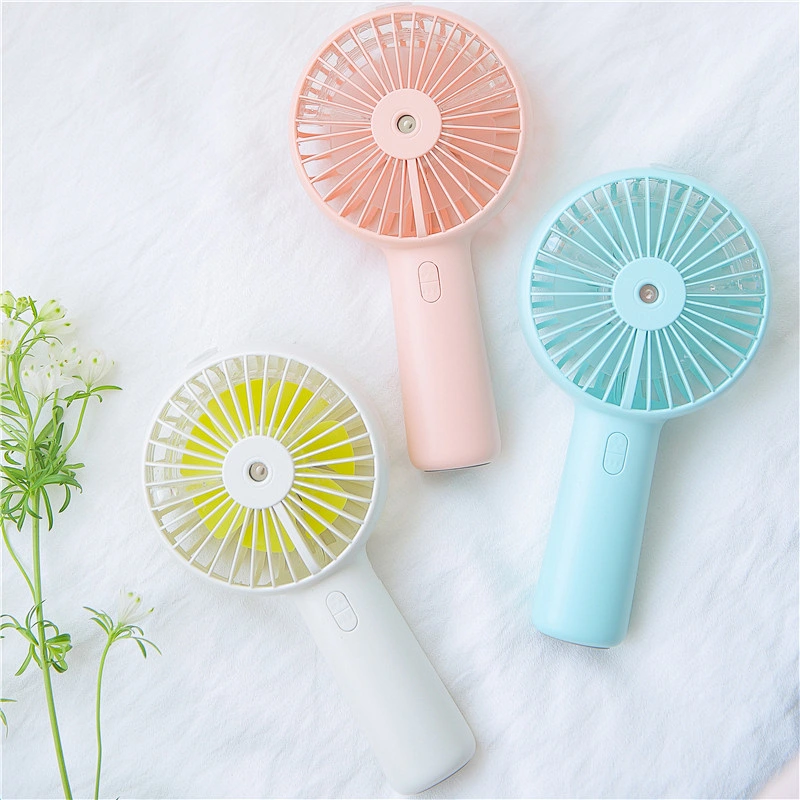 20ml Water Tank Rechargeable USB Battery Operated Spray Water Hand held 3 Speeds Strong Wind Mini Humidifier Misting Fan