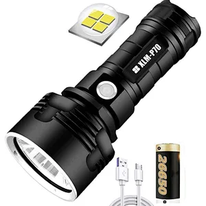 Rechargeable Aluminium Alloy Torch Light Super Bright 26650 Lithium Battery High Lumen Handheld Emergency xlm p70 Led Flashlight