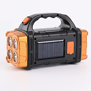 Portable Handheld Lantern 25W Solar LED Flashlight With COB Work Lights USB Rechargeable Searchlight