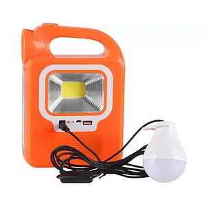 Wholesale solar led lamps solar portable COB flashlight tube flood light with bulb for outdoor camping