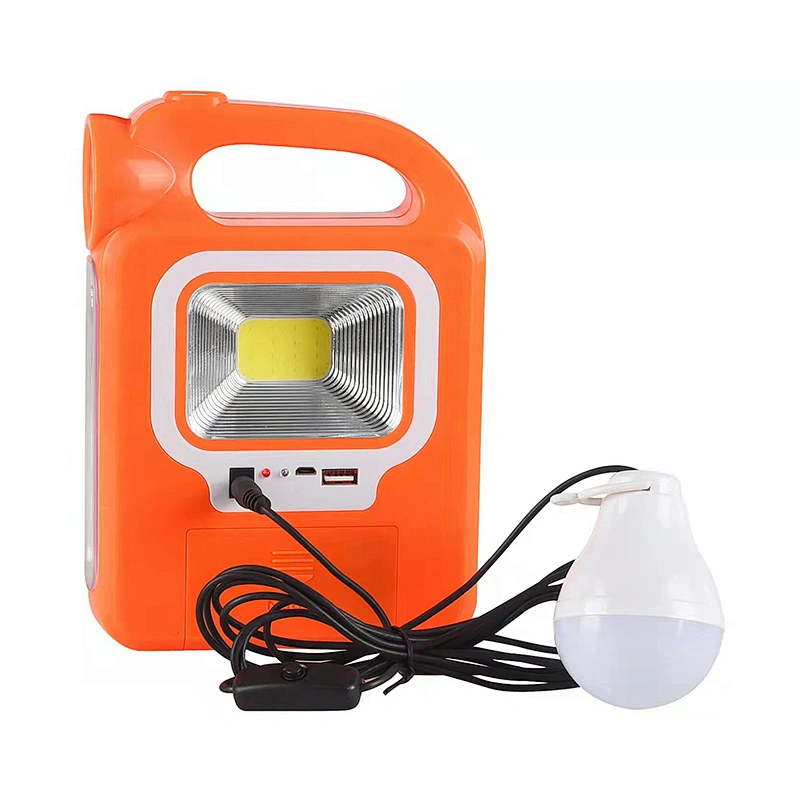 Wholesale solar led lamps solar portable COB flashlight tube flood light with bulb for outdoor camping