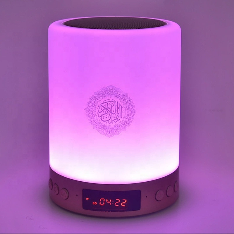 Wholesale portable mini Islamic Gift mp3 Music Player Digital Quran Touch LED Lamp App Control Speaker  Lasting Battery sq112