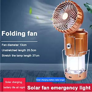 Portable Camping Fan with Portable Tent Collapsible USB Rechargeable Solar Power work light LED light Telescopic Bivouac Lantern