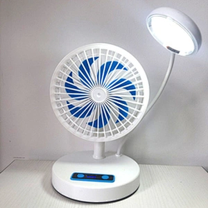 2022 1200mAh lithium battery usb charging 7 inch small adjustable pc standing table fan with desk led light
