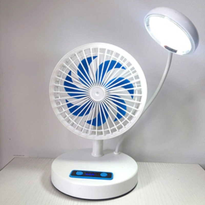 2022 1200mAh lithium battery usb charging 7 inch small adjustable pc standing table fan with desk led light