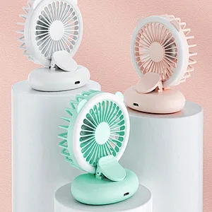 Led Mini Usb Small Ventilateur Rechargeable Hand Held Ventilado Portable Standing Electric Battery Clip Phone Fan With Light