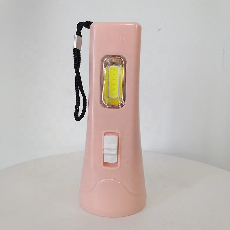 Wholesale Household Mini Portable 2 aa cheap plastic hand 2aa batteries torch flash light led flashlights with side cob light