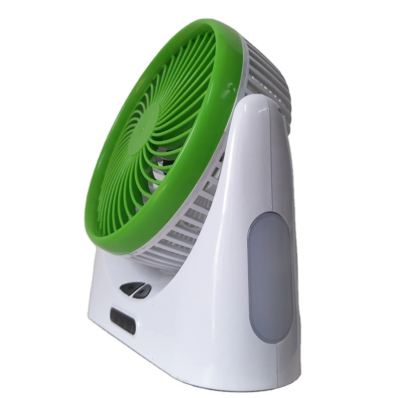 Portable 2400mAh desk stand fan wind angle rotatable 3 speed control Rechargeable led circulation fan