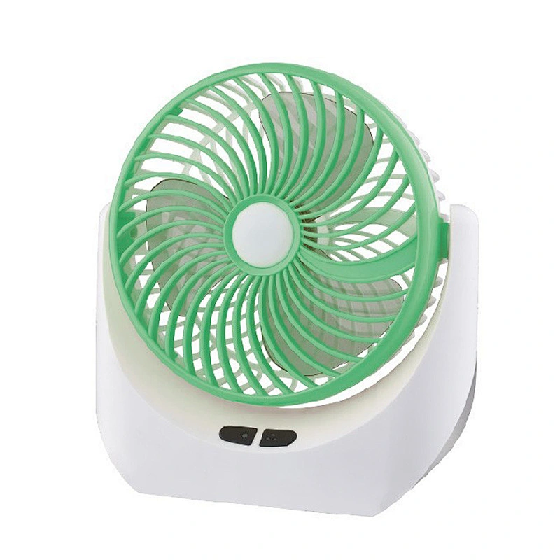 Rechargeable Fan with 3 Speeds and LED Light feature Quiet Operation Portable USB desk Table Fan for Camping Traveling Home
