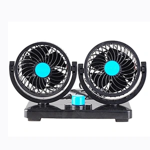 12V 24V DC Electric Dual Single Head Car Fan Quiet Strong Dashboard Cooling 4 inch Air Fan for Auto Vehicles