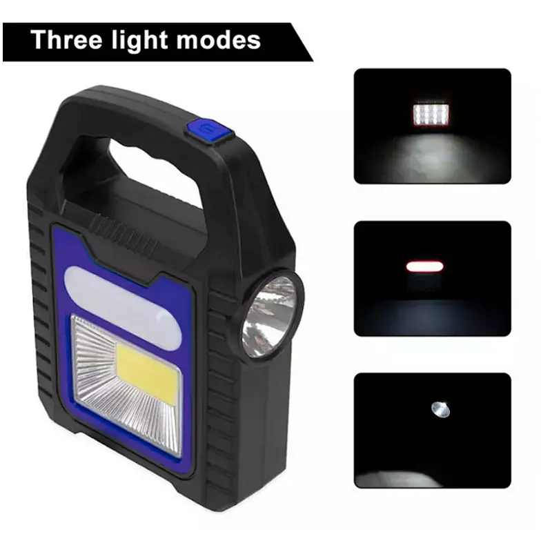 Solar portable 3 IN 1 USB charging Horse Flood Light LED Searchlight Flashlight Cob Portable Hiking Emergency  Camping Work Lamp
