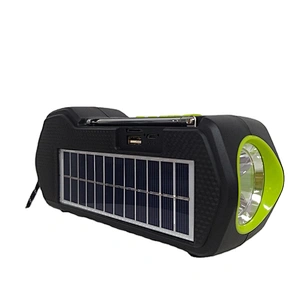 Custom 2 3 4 8 10 12 15 18 inch small solar panel portable mic wireless speaker with flashlight and external radio antenna