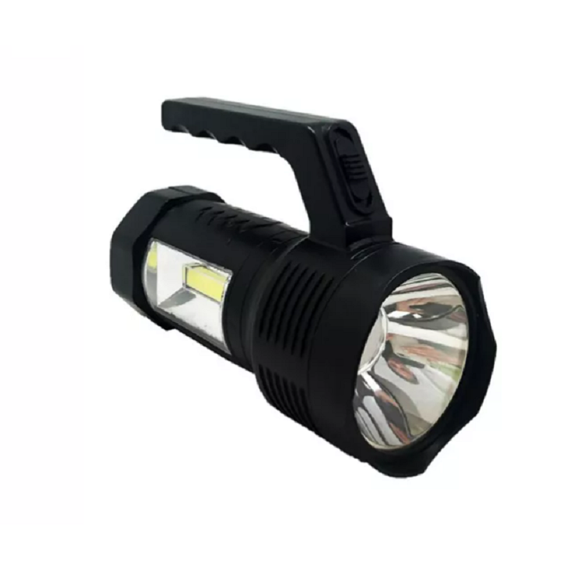 New plastic electric hand lamp Super bright LED rechargeable flashlight with side lantern