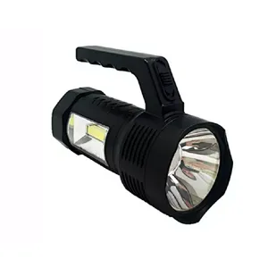 New plastic electric hand lamp Super bright LED rechargeable flashlight with side lantern