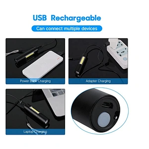 Cheap portable waterproof 3in1 mini pocket aluminum alloy pen led tactical flashlight hlm with USB charging XPE COB torch light